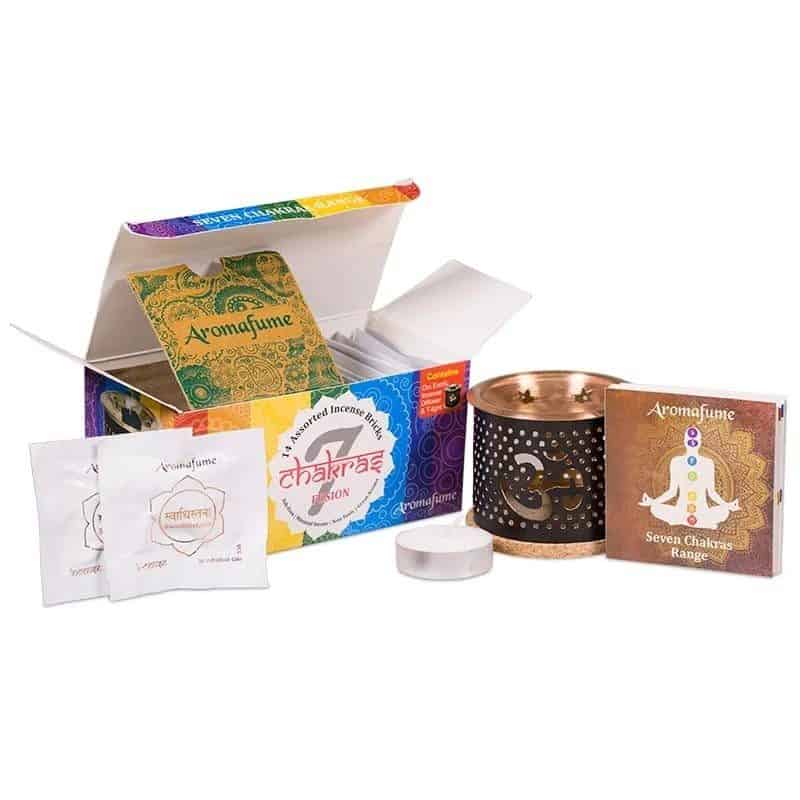 Set de difuzor și 14 blocuri aromatice ''Aromafume, Seven chakras" - imagine 2