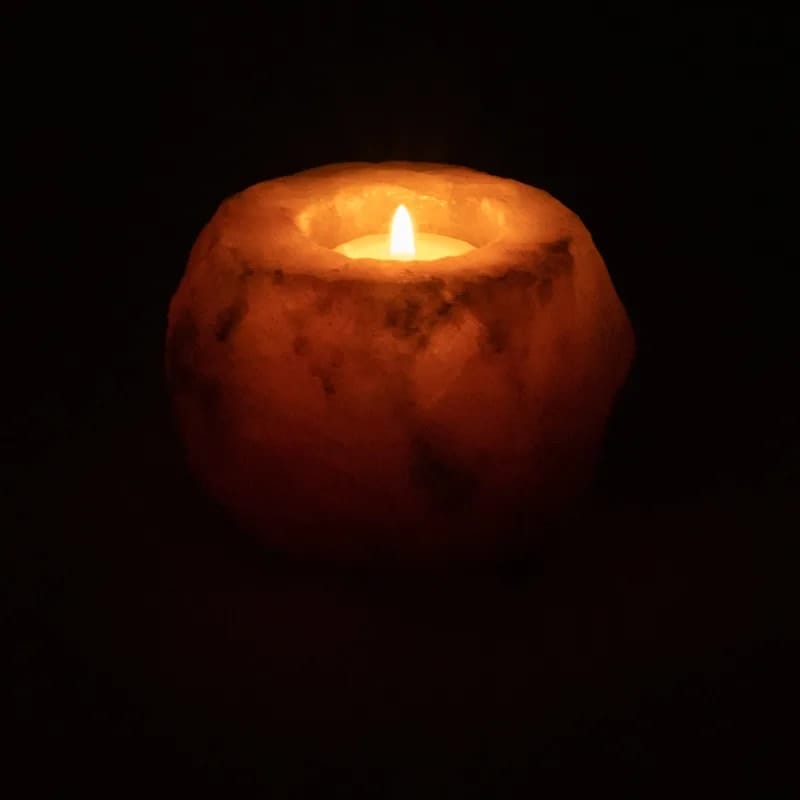 Suport pentru lumânare de sare de Himalaya - imagine 4