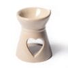 Lampă de aromă ceramică 2 în 1 – pentru blocuri de ceară și uleiuri esențiale – Inimă