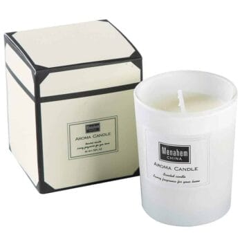 Menahem Lumânare de lux parfumată din ceară de soia naturală – Culoare albă