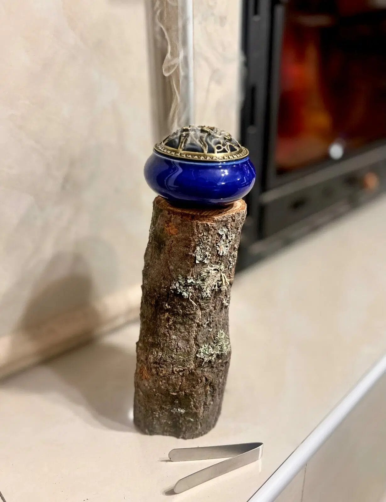 Arzător de tămâie albastru închis (cădelniță) - 3în1 - imagine 4