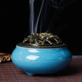 Arzător de tămâie albastru deschis (cădelniță) – 3în1