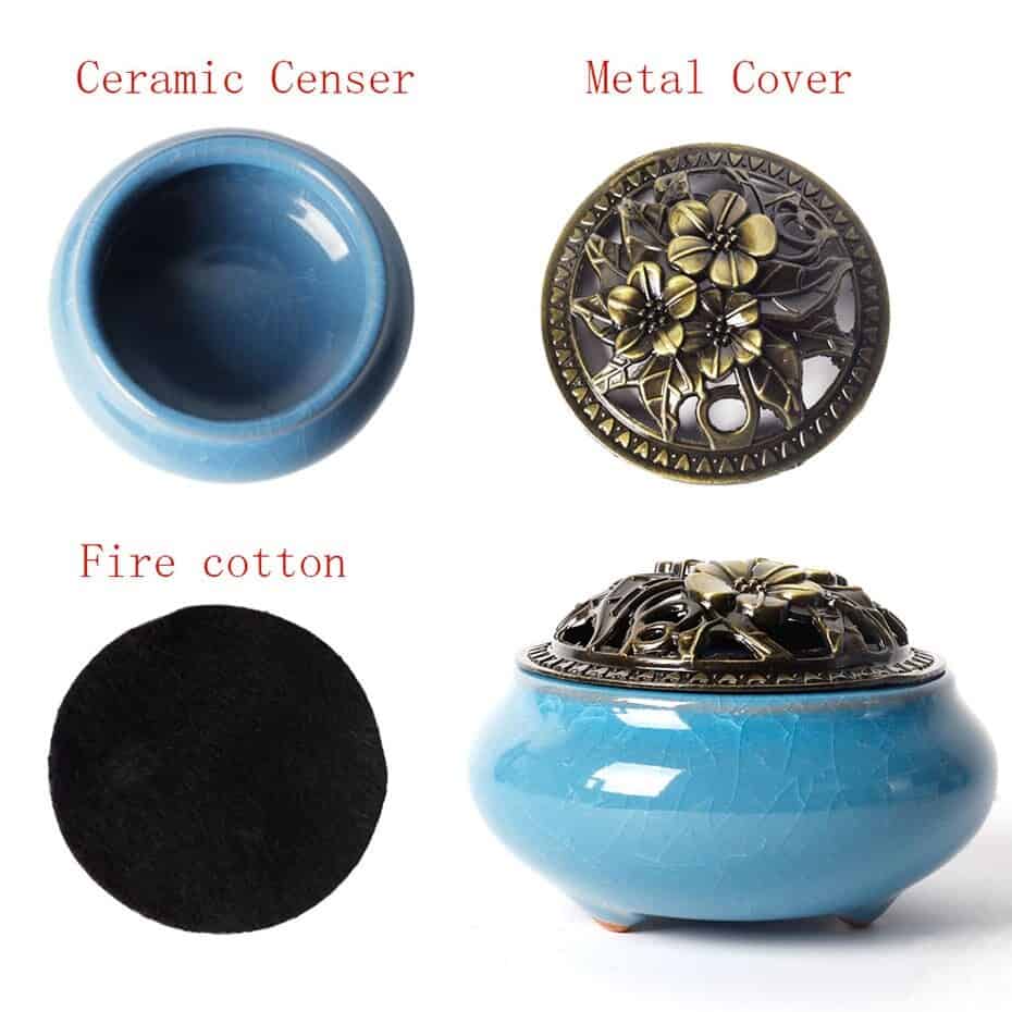 Arzător de tămâie albastru închis (cădelniță) - 3în1 - imagine 6