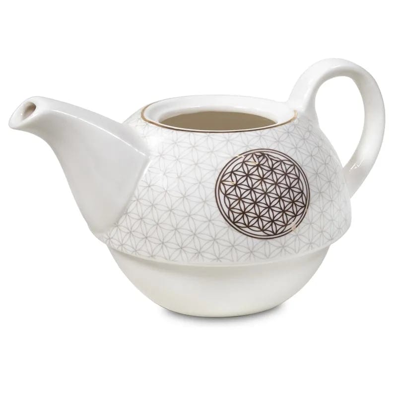 Mini ceainic din porțelan cu cana Copacul Vieții - imagine 3