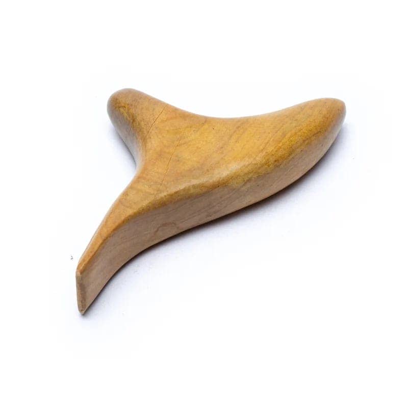 Setul de masaj din lemn de santal conține un instrument ușor, cu trei capete rotunjite și design ergonomic, realizat din lemn de santal pentru o experiență relaxantă.